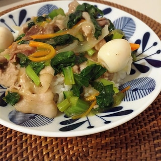 野菜たっぷり♪小松菜の中華丼